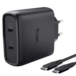 CARGADOR PARED/VIAJE 2xUSB-C 65W MAXO NEGRO TRUST